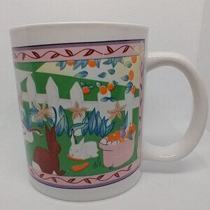 Ceramic Easter Rabbit Decorated White Mug/Cup